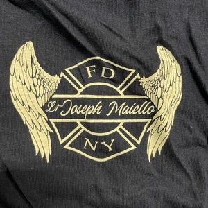 FDNY Lt. Joseph Maiello Memorial Cotton T-Shirt. Large. Navy. NEW.